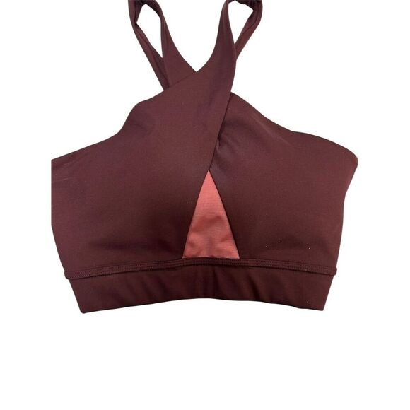 Nike Women's Medium Support Sports Bra M Burgandy Crossback Yoga/Cardio - Picture 3 of 10